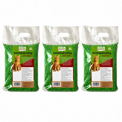Voordeelpakket 3×8L Denny BioAnimals tofu kattenbakvulling 8L – biologisch afbreekbaar – klontvormend – stofvrij – geurneutraliserend